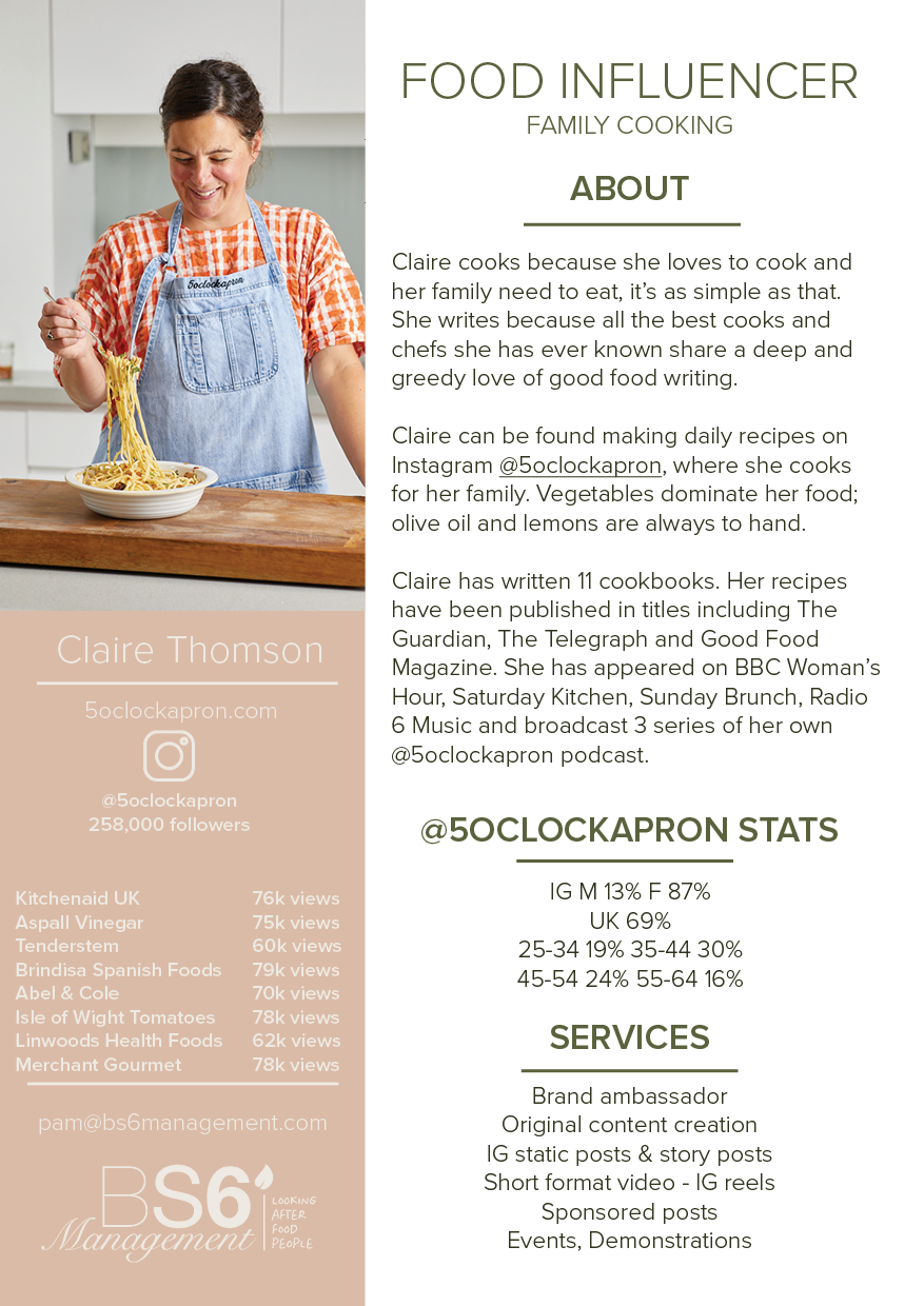 Claire Thomson Media details